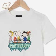 Eco friendly girl's t-shirts sustainable t shirt kids organic cotton kids tee shirt print short sleeve tee