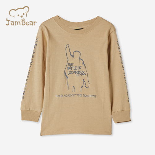 Long Sleeve kids tee shirt organic cotton Children Tshirt print sustainable kids t shirt eco friendly children tee