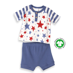 Toddler Henley Tee & Shorts organic cotton t shirt and shorts eco-friendly baby shorts set 100% GOTS cotton clothing
