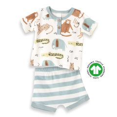 100% GOTS cotton clothing toddler Henley Tee & Shorts organic cotton t shirt and shorts Boys top and shorts