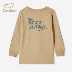 Long Sleeve kids tee shirt organic cotton Children Tshirt print sustainable kids t shirt eco friendly children tee