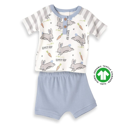 Toddler Henley Tee &amp; Shorts organic cotton t shirt and shorts eco-friendly baby shorts set 100% GOTS cotton clothing
