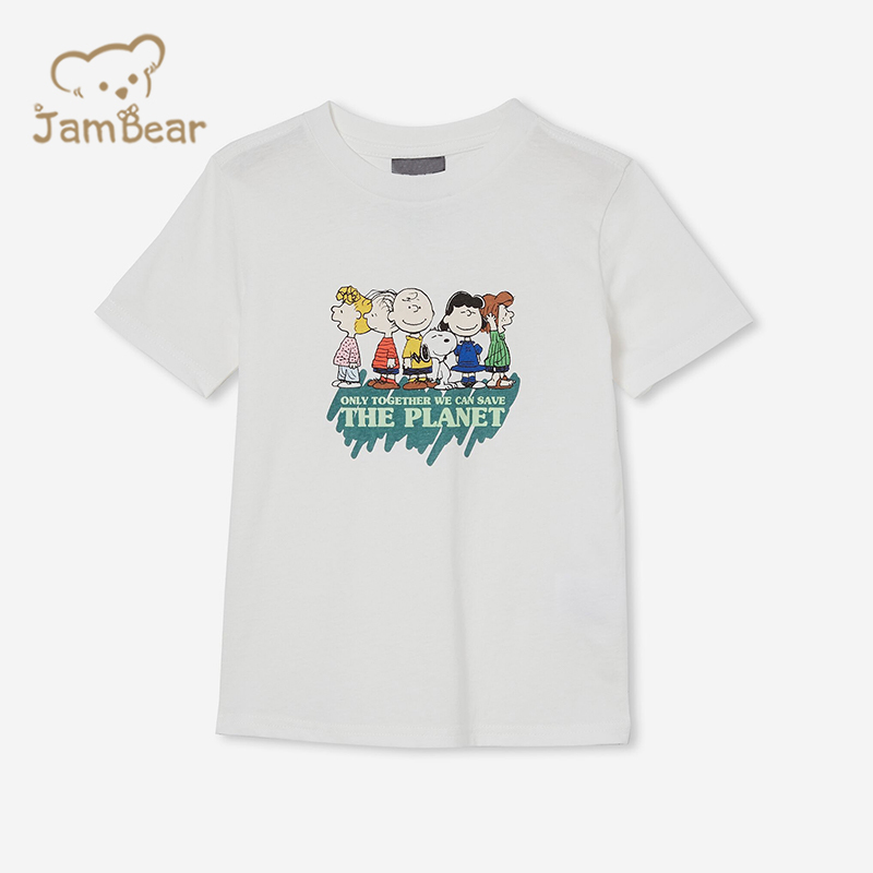 Eco friendly girl's t-shirts sustainable t shirt kids organic cotton kids tee shirt print short sleeve tee