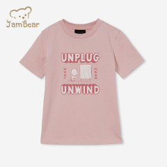 Eco friendly girl's t-shirts sustainable t shirt kids organic cotton kids tee shirt print short sleeve tee