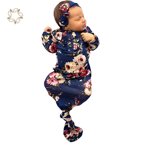 Organic bamboo knotted gown bundle with headwrap eco friendly newborn knotted gown sustainable baby knotted gown
