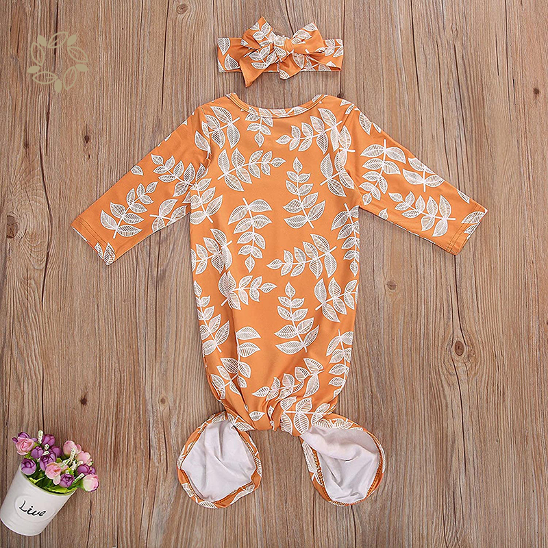 Organic bamboo knotted gown bundle with headwrap eco friendly newborn knotted gown sustainable baby knotted gown