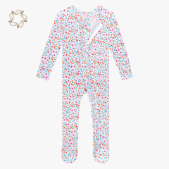 Organic bamboo baby sleepsuit eco friendly bamboo footed onesie sustainable infant ruffle romper