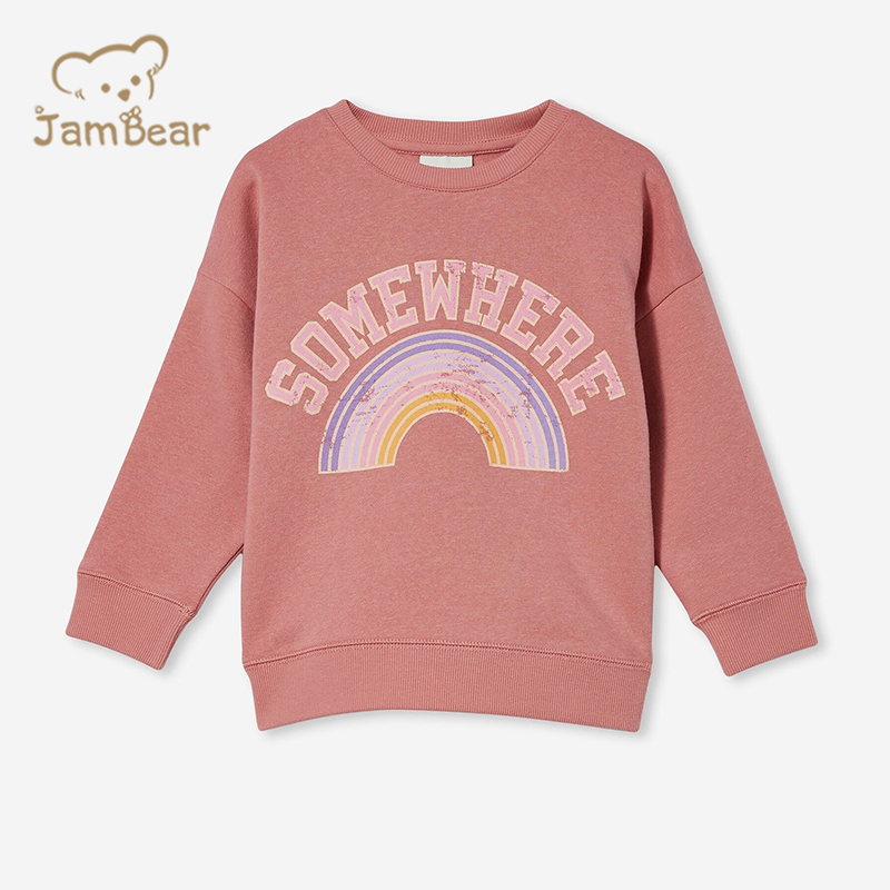 Organic bamboo sweatshirt print eco friendly kids fleece sweatshirt sustainable children sweatshirts
