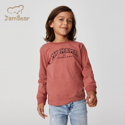 Print t shirt girls organic cotton children tshirt sustainable kids tee shirt eco friendly long sleeve children tee