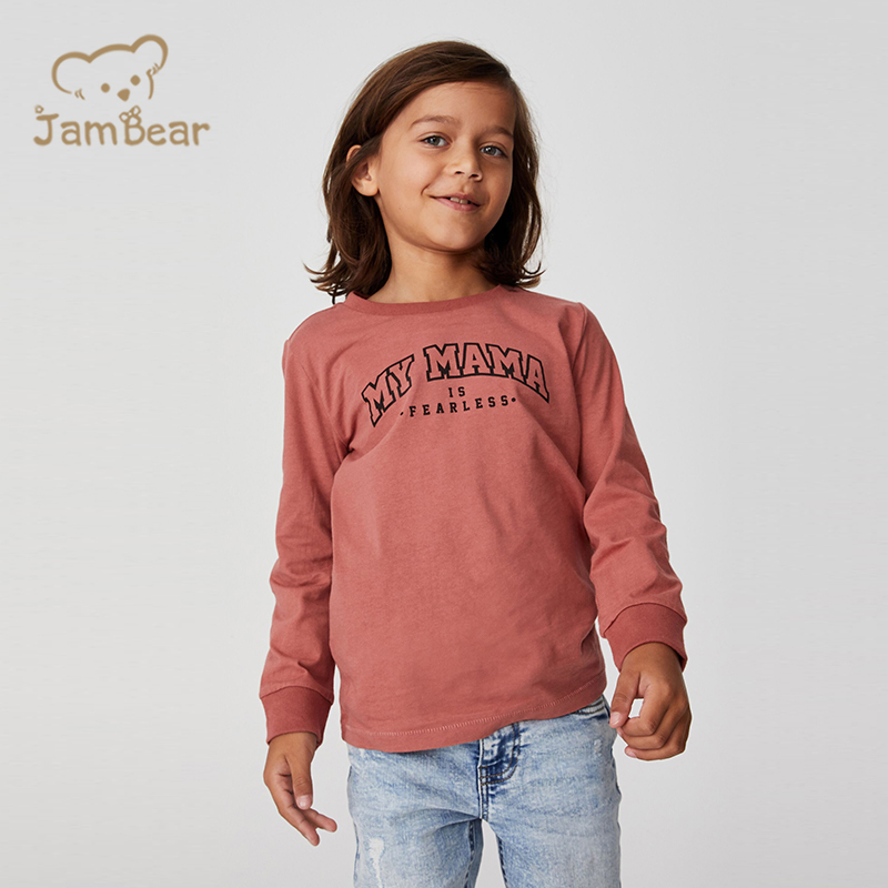 Print t shirt girls organic cotton children tshirt sustainable kids tee shirt eco friendly long sleeve children tee