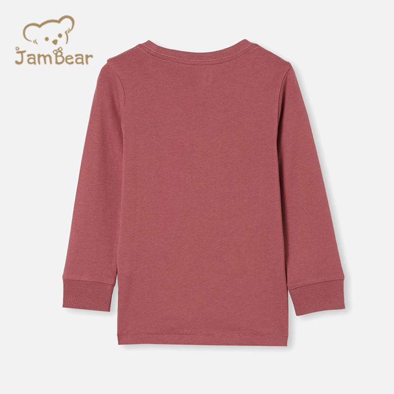 Print t shirt girls organic cotton children tshirt sustainable kids tee shirt eco friendly long sleeve children tee