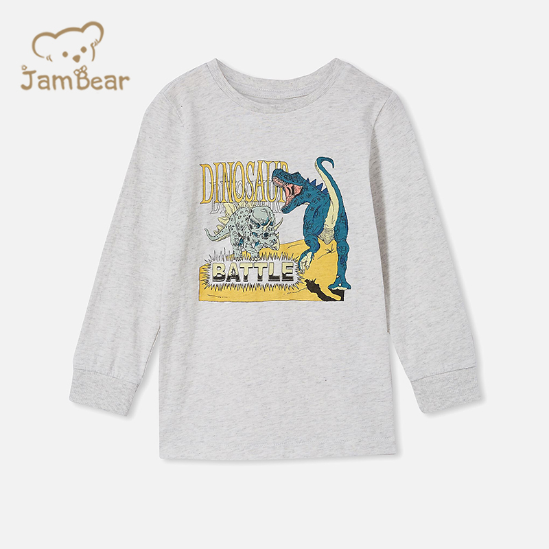 Organic cotton print t shirts kids sustainable kids t shirt printing eco friendly children t shirt long sleeve