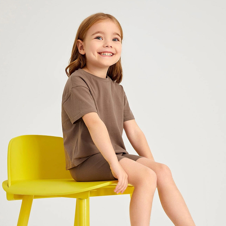 Kid short sleeve top and Shorts Toddler Tops and Pants Suit Kids girl Outfit organic cotton Two Piece Kids Set