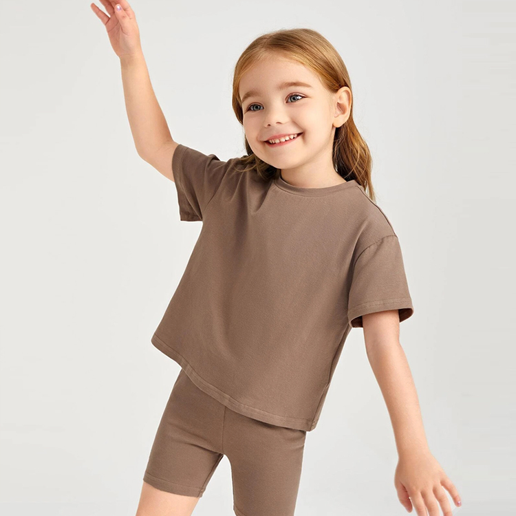 Kid short sleeve top and Shorts Toddler Tops and Pants Suit Kids girl Outfit organic cotton Two Piece Kids Set