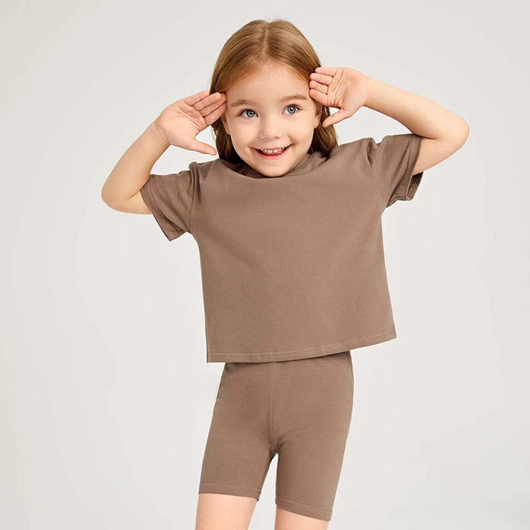 Kid short sleeve top and Shorts Toddler Tops and Pants Suit Kids girl Outfit organic cotton Two Piece Kids Set