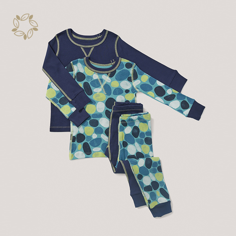 100% Organic cotton kid pyjamas sustainable enfant pyjama printed eco friendly child pajamas kids pajama set