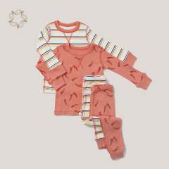 100% Organic cotton kid pyjamas sustainable enfant pyjama printed eco friendly child pajamas kids pajama set