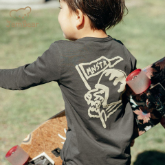 Sustainable print t shirts kids organic cotton long sleeve t shirt kids eco friendly kids t shirt cotton