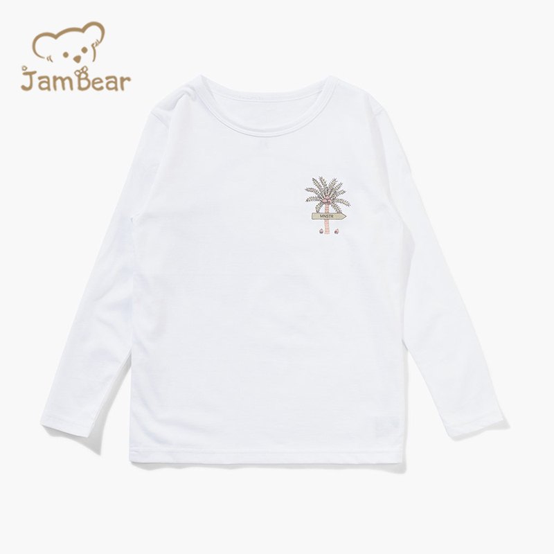 Print 100% organic cotton tshirt sustainable t shirt kids eco friendly children top t shirt long sleeve