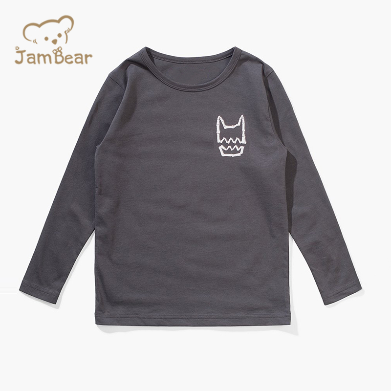 Print 100% organic cotton tshirt sustainable t shirt kids eco friendly children top t shirt long sleeve