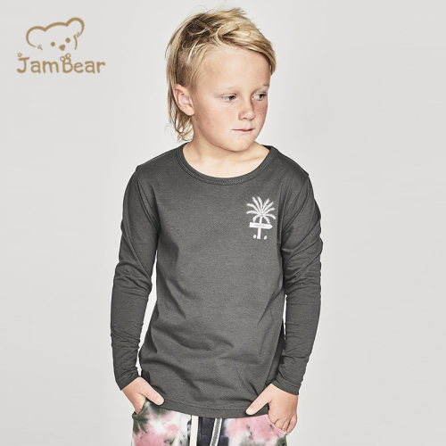 Print 100% organic cotton tshirt sustainable t shirt kids eco friendly children top t shirt long sleeve
