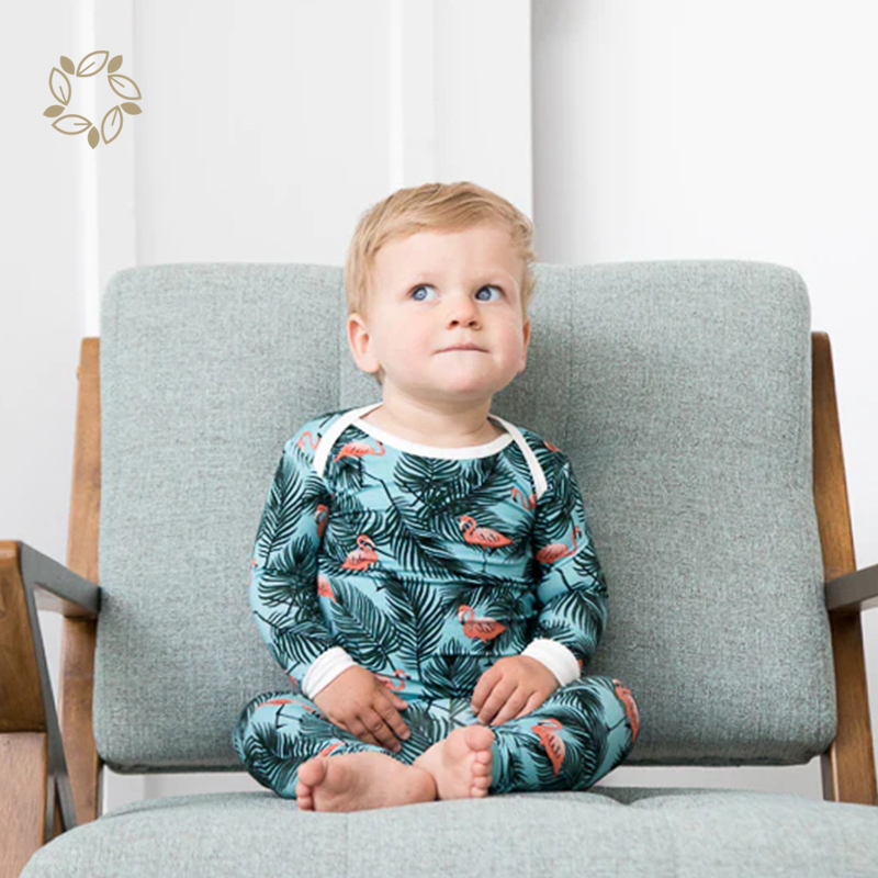 Sustainable envelope collar toddle pyjamas sustainable digital printing enfant pyjama eco friendly children's pajamas wholesale