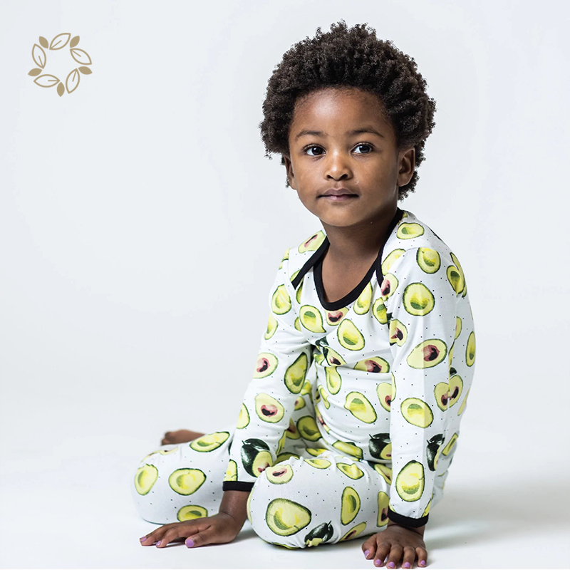Sustainable envelope collar toddle pyjamas sustainable digital printing enfant pyjama eco friendly children's pajamas wholesale