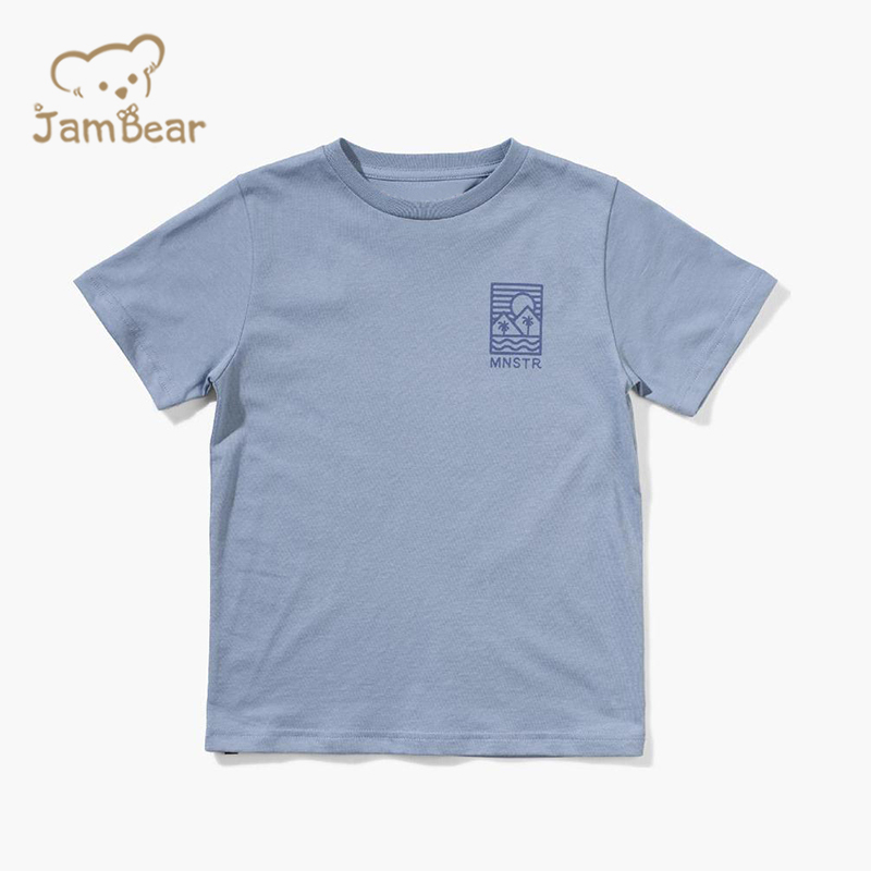 Eco friendly kids t shirt printing sustainable children top t shirt organic cotton t shirt for girls kids