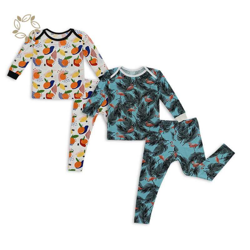 Sustainable envelope collar toddle pyjamas sustainable digital printing enfant pyjama eco friendly children's pajamas wholesale