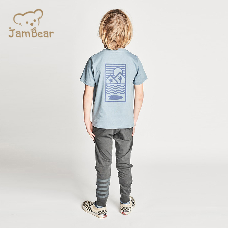Eco friendly kids t shirt printing sustainable children top t shirt organic cotton t shirt for girls kids