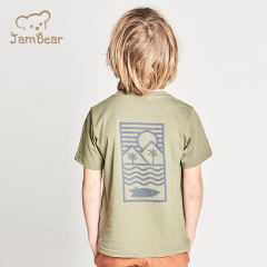 Print organic cotton kid t-shirt eco friendly t shirt for kids sustainable short sleeve t shirt for girls kids