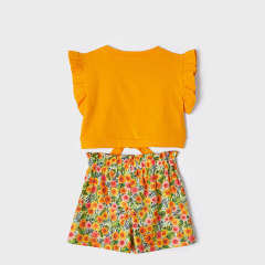 Kid short sleeve top and Shorts organic cotton Toddler shorts sets kid t shirt and shorts Baby girls Outfit