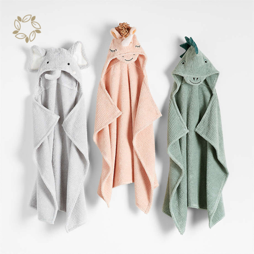 Organic Cotton Bath Towel Eco Friendly Baby Hooded Bath Towels sustainable Baby Hooded Towel