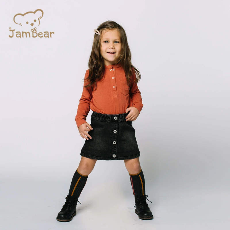 Organic cotton henley shirts for girls sustainable henley shirts eco friendly organic children t shirts