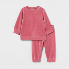 Natural Baby sweatshirt and joggers set Velour Relaxed children top and Leggings Organic Cotton baby sportswear