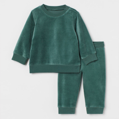 Natural Baby sweatshirt and joggers set Velour Relaxed children top and Leggings Organic Cotton baby sportswear