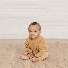 Velour Relaxed baby sportswear Organic Cotton toddler two piece set Eco-friendly children top and Leggings