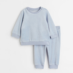 Natural Baby sweatshirt and joggers set Velour Relaxed children top and Leggings Organic Cotton baby sportswear