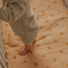 Muslin Crib Sheet Custom printed baby bed sheet newborn Four-piece suit bedding Organic cotton baby bedding