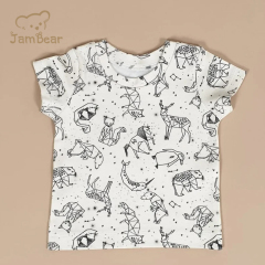 Organic cotton baby t shirt printing eco friendly baby printing t-shirts sustainable toddler t-shirt short sleeve tee