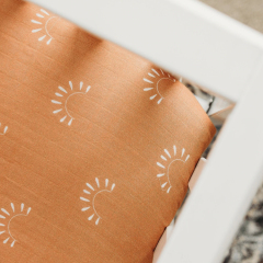 Muslin Baby bed sheet set Custom printed Crib Sheet Organic cotton baby bedding baby bed sheet