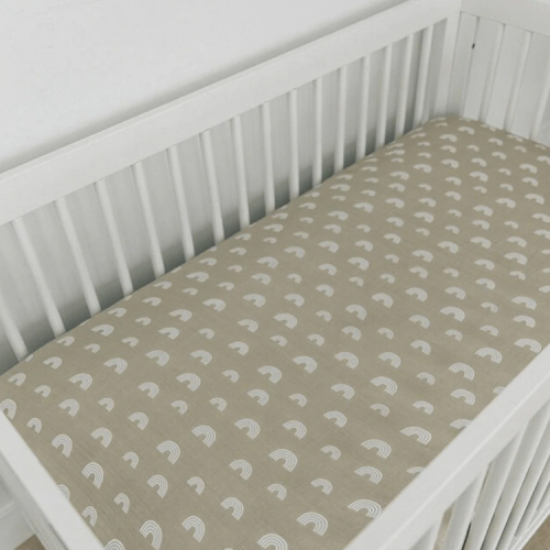 Muslin Crib Sheet Custom printed baby bed sheet newborn Four-piece suit bedding Organic cotton baby bedding