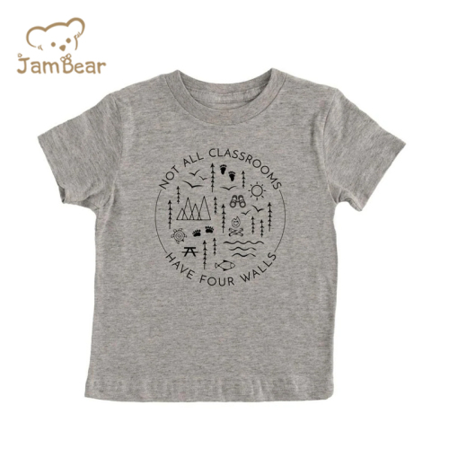 Sustainable toddler boys t-shirts eco friendly t-shirts toddler organic cotton baby print t-shirts