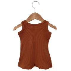 Organic Waffle Shortie Romper Summer Sleeveless bodysuit organic cotton baby tank rompers