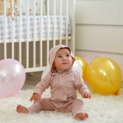 Organic bamboo baby clothes zip up onesie eco friendly baby hoodie romper sustainable baby zip sleepsuit