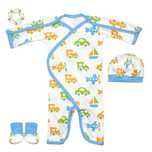 100% Organic cotton preemie long sleeve NIC-Jumpsuit eco friendly NICU newborn clothes sustainable preemie romper