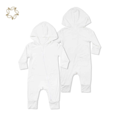 Organic bamboo baby clothes zip up onesie eco friendly baby hoodie romper sustainable baby zip sleepsuit
