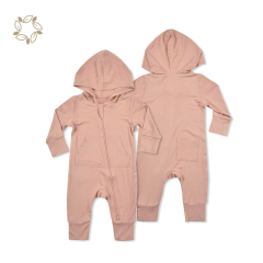Organic bamboo baby clothes zip up onesie eco friendly baby hoodie romper sustainable baby zip sleepsuit