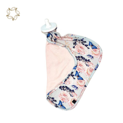 Sustainable baby security blanket organic bamboo baby soothing blanket printed eco friendly baby soothe