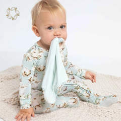 Organic bamboo Security Blankie sustainable teething ring blanket eco friendly security blanket baby soothe